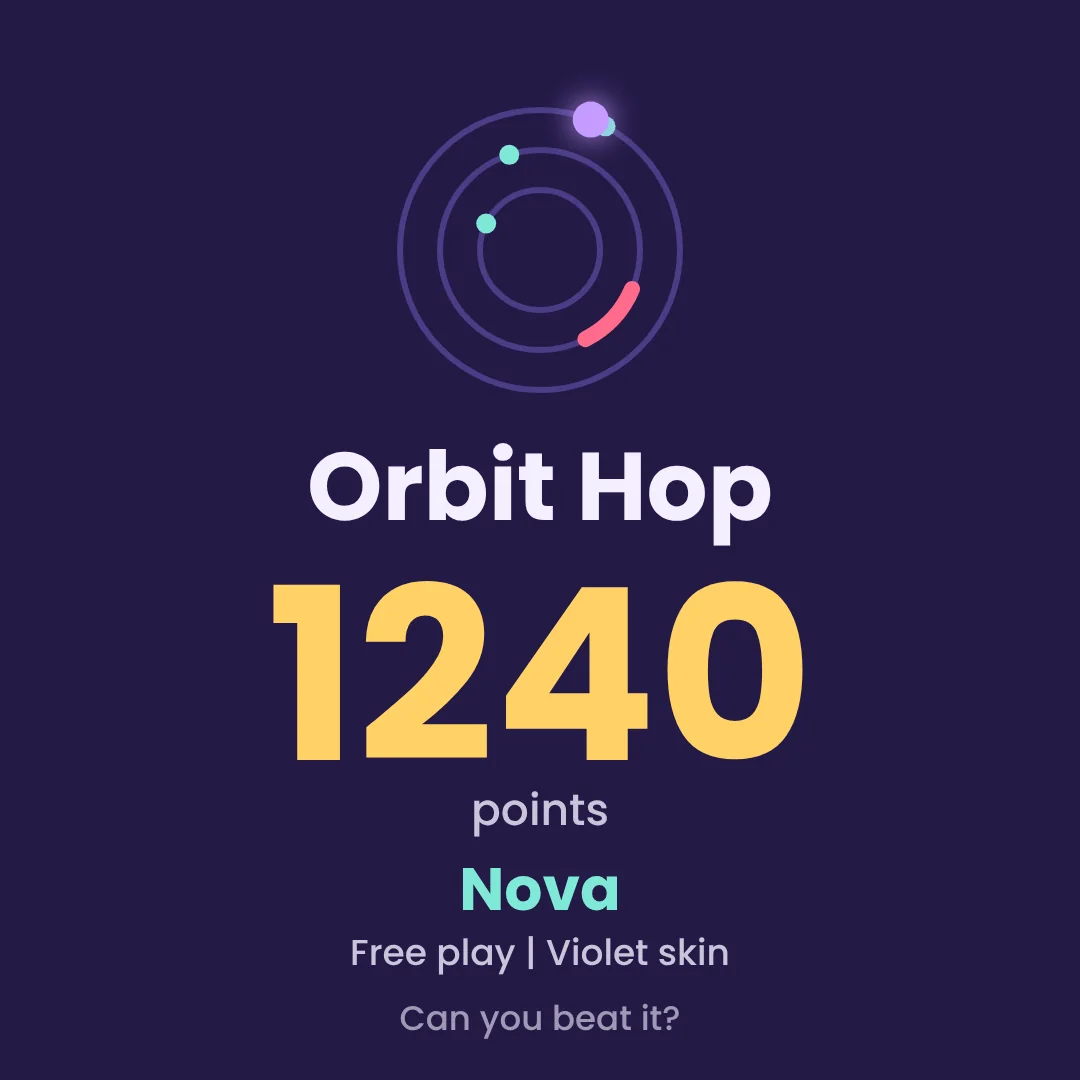 Orbit Hop score card