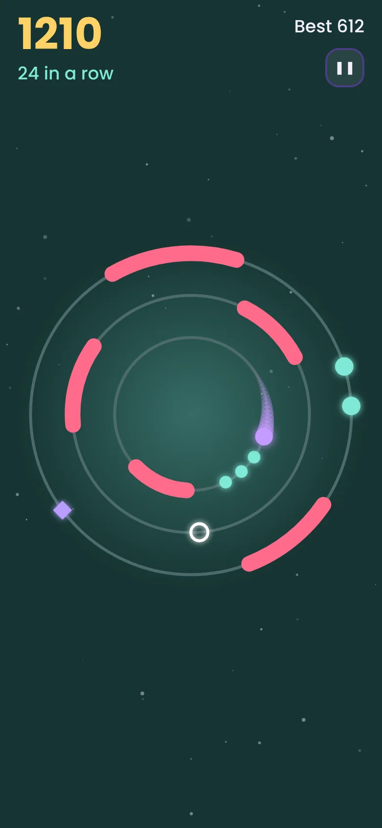 Collecting glowing dots for a combo